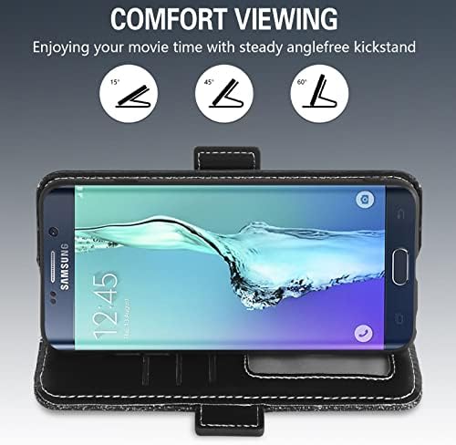Asuwish Telefon Kılıfı ıçin Samsung Galaxy S6 Kenar Artı Cüzdan Kapak ıle Ekran Koruyucu ve Flip Kredi Kartı Tutucu
