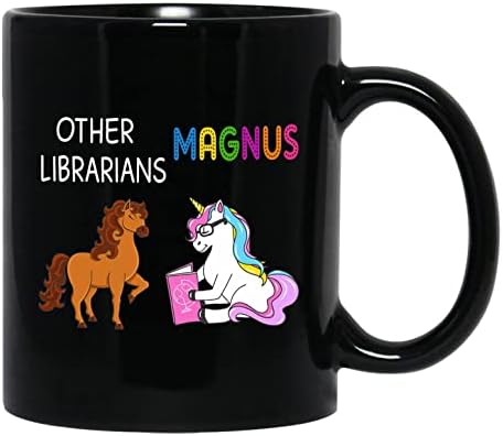 Kişiselleştirilmiş Doğum Günü Unicorn Kütüphaneci Siyah Kahve Kupa Hediyeler, Diğer Kütüphaneciler ve Ben Unicorn