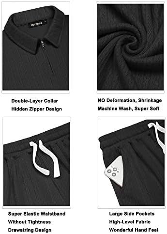 JoZorro Erkek polo gömlekler ve şort takımı Eşofman Moda Rahat Yaz 2 Parça Kıyafetler Erkekler için