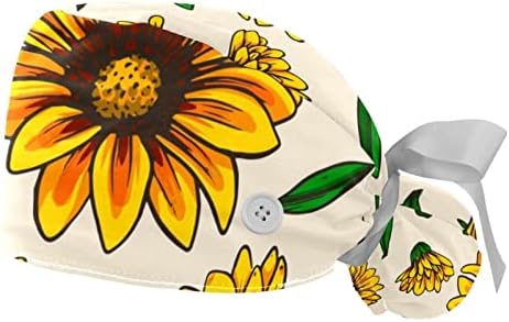 Yıdax 2 Adet Beyaz Çiçekler Çalışma Kap Düğmeleri ve kurdele ile Geri Şapka Kadınlar için