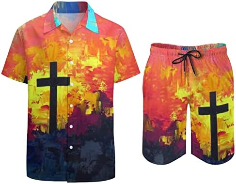 Bmısegm Yaz Tişörtleri Gömlek Erkekler için Erkek Yaz Moda Eğlence Hawaii Sahil Tatil Plaj Dijital 3D Takım Elbise