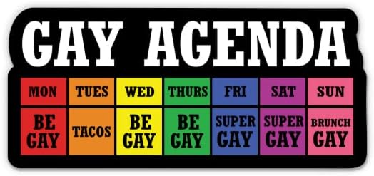Eşcinsel Gündem Sticker-3 laptop etiketi - Su Geçirmez Vinil Araba, Telefon, Su Şişesi-Komik Eşcinsel Gurur Çıkartması