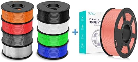 SÜNLÜ 250g PETG Filament 1.75 mm Paket ve PLA Meta 3D Yazıcı Filament Pembe, Boyutsal Doğruluk + / -0.02 mm, 0.25