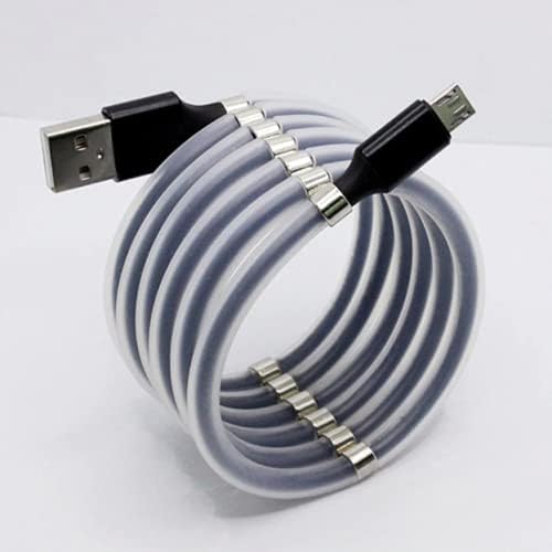 Manyetik şarj kablosu tel taşınabilir kolay bobin hızlı şarj (iPhone siyah 2m)