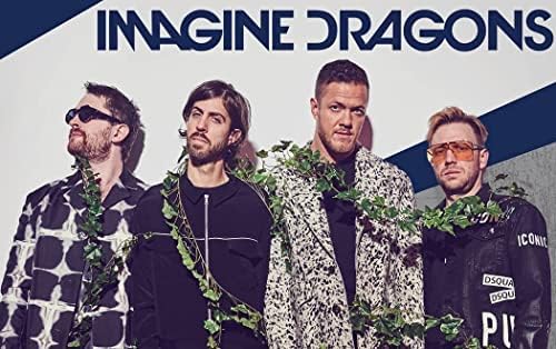 Platin Mart Imagine Dragons Ünlü Amerikan Rock Grubu Grubu 12x18 İnç Haddelenmiş Poster