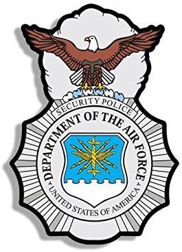 GHaynes Dağıtım Hava Kuvvetleri Güvenlik Polisi Logo Şekilli Etiket Çıkartması (Rozet Amblemi) Boyut: 4 x 4 inç