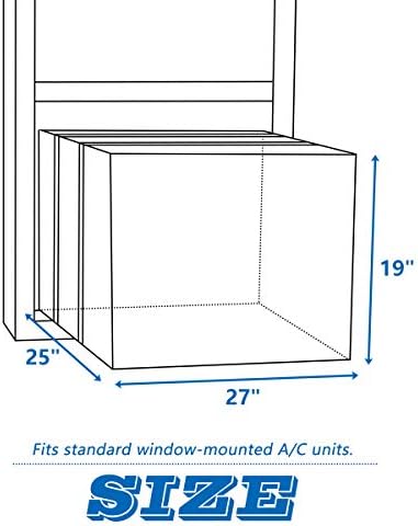 Kış için Hava Yeşim Pencere Klima Kapakları, AC Ünitesi Dış Kapakları 27W x 19H x 25D inç, Kahverengi