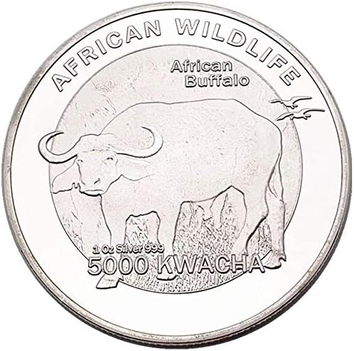 Afrika Zambiya Malavi hatıra parası Buffalo Gümüş Kaplama Sikke Vahşi Hayvan Afrika Zanaat Sikke Sikke COPYCollection