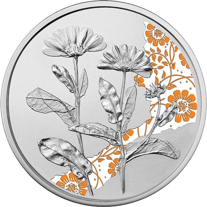 2022 DE Çiçeklerin Dili Avusturya PowerCoin Kadife Çiçeği Çiçeklerin Dili ½ Oz Gümüş Sikke 10€ Euro Avusturya 2022