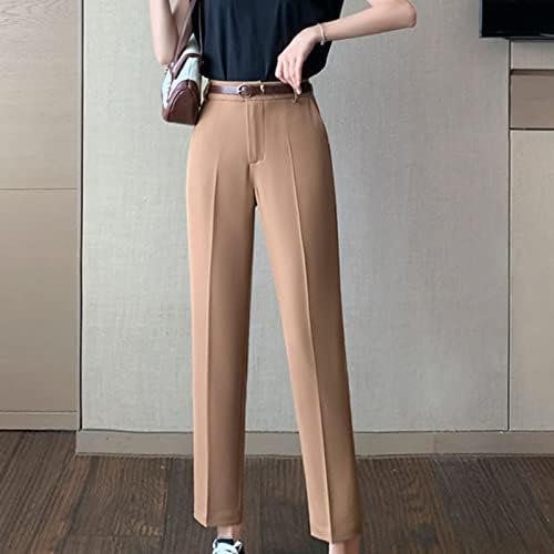 Maiyifu-GJ Elbise Kırpılmış Pantolon Kadınlar için Yüksek Bel Slim Fit Zarif Pantolon Sıska Düz Bacak İş Rahat Pantolon
