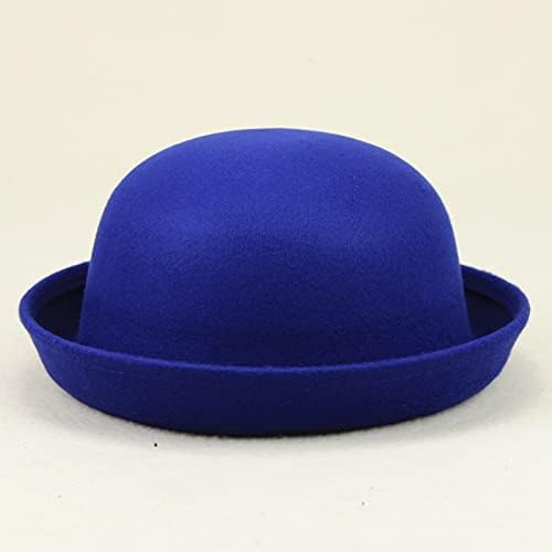 Fötr şapkalar ile Erkekler için Kıvırcık Kordon Geniş Ağızlı fötr şapkalar Rancher Şapka Klasik Katı Temel Plaj Kapaklar