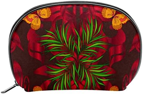 Makyaj çantası, Seyahat Makyaj kozmetik Çantası Kadın Erkek, Hawaii Yaprakları Kelebek Çiçek
