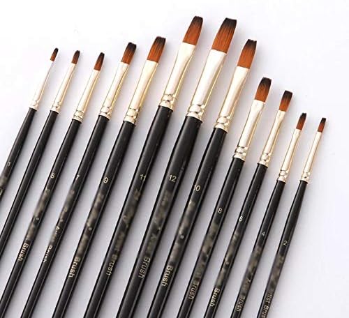 FLOYINM 24 adet Naylon Suluboya Boya Fırçaları Guaj Akrilik Boya Fırçası Kalem Sanat Malzemeleri