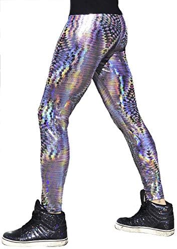 Revolver Modası / Funstigators Festival Kıyafetleri: Erkek Holografik Disko Meggings-Made in USA