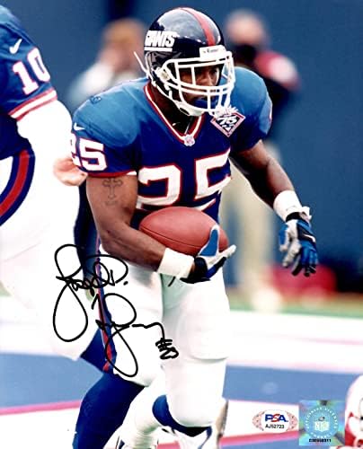Joe Montgomery imzalı imzalı 8x10 fotoğraf NFL New York Giants PSA COA