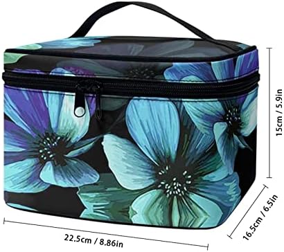 U tasarımlar İÇİN kadın Makyaj Çantası Seyahat Kozmetik Çantası Aqua Ebegümeci Çiçek Baskı Kozmetik Depolama Organizatör