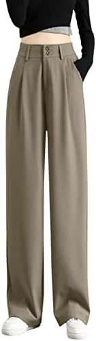 Bayan Sweatpants Yüksek Bel Pilili dinlenme pantolonu Geniş Bacak Baggy Dökümlü yazlık pantolonlar Düğme Kemer Rahat