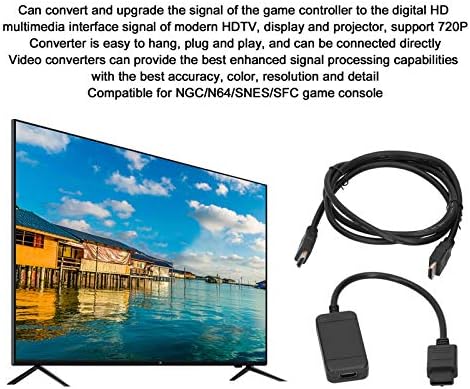 DAKR Oyun Konsolu Adaptör Kablosu, 720P Video Formatı Tak ve Çalıştır Oyun Konsolu dönüştürücü kablosu Ev için