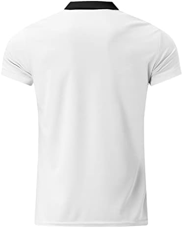 XXBR erkek Kısa Kollu polo gömlekler Çeyrek Zip Casual Günlük Fit V Boyun Temel Tasarlanmış Gömlek Yaka İş Gömlek
