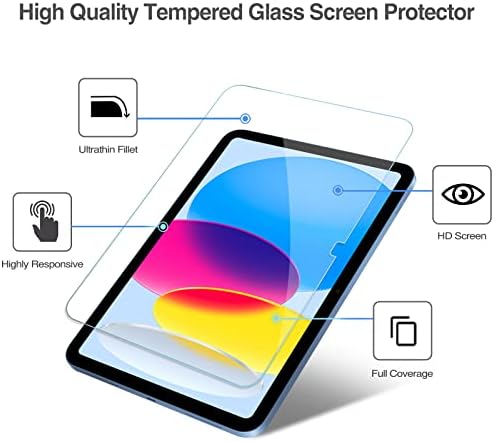 ProCase 2 Paket iPad 10.9 10th Nesil 2022 Ekran Koruyucu A2696 / A2757 / A2777, temperli Cam Film koruma için iPad