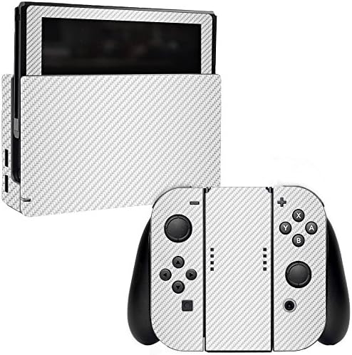 Nintendo Switch ile Uyumlu MightySkins Cilt - Beyaz Karbon Fiber / Koruyucu, Dayanıklı ve Benzersiz Vinil Çıkartma