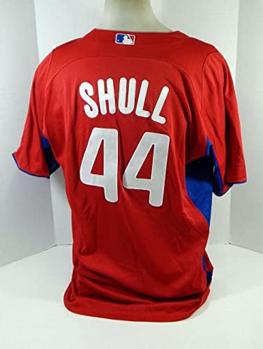 2011-13 Philadelphia Phillies Braden Shull 44 Oyun Kullanılmış Kırmızı Forma ST BP 48 554 - Oyun Kullanılmış MLB