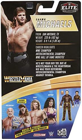WWE Wrestlemania 37 Elite Koleksiyonu Shawn Michaels Action Figure ile Giriş VestSunglasses ve Paul Ellering ve Rocco