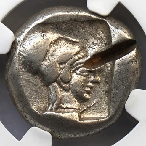 GR MÖ 5. yüzyıl Antik Yunanistan Antika Kimliği Doğrulanmış Nadir Gümüş Yunan Sikke Durum Seçimi Çok İnce NGC