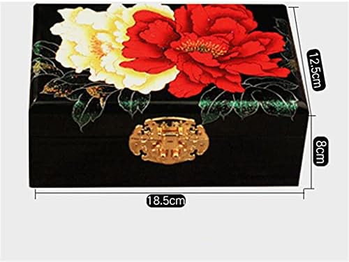 WODMB Takı Depolama Antik Çin Tarzı Ahşap Vintage Makyaj Kutusu Ev Düğün Küçük Mücevher Kutusu Süs saklama kutusu