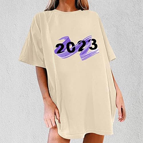 Sonbahar Yaz Kısa Kollu Üst Tee Kadınlar için Yumuşak Rahat 2023 Giyim Crewneck Grafik Temel Rahat Gömlek I8 I8