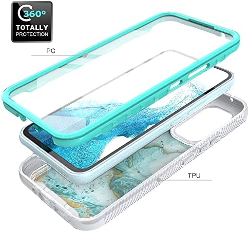 Samsung Galaxy A54 5G Kılıf için Uyumlu TJS, [Dahili Ekran Koruyucu], TPU Mat Renk Mermer Şeffaf Sevimli Kız Kadın
